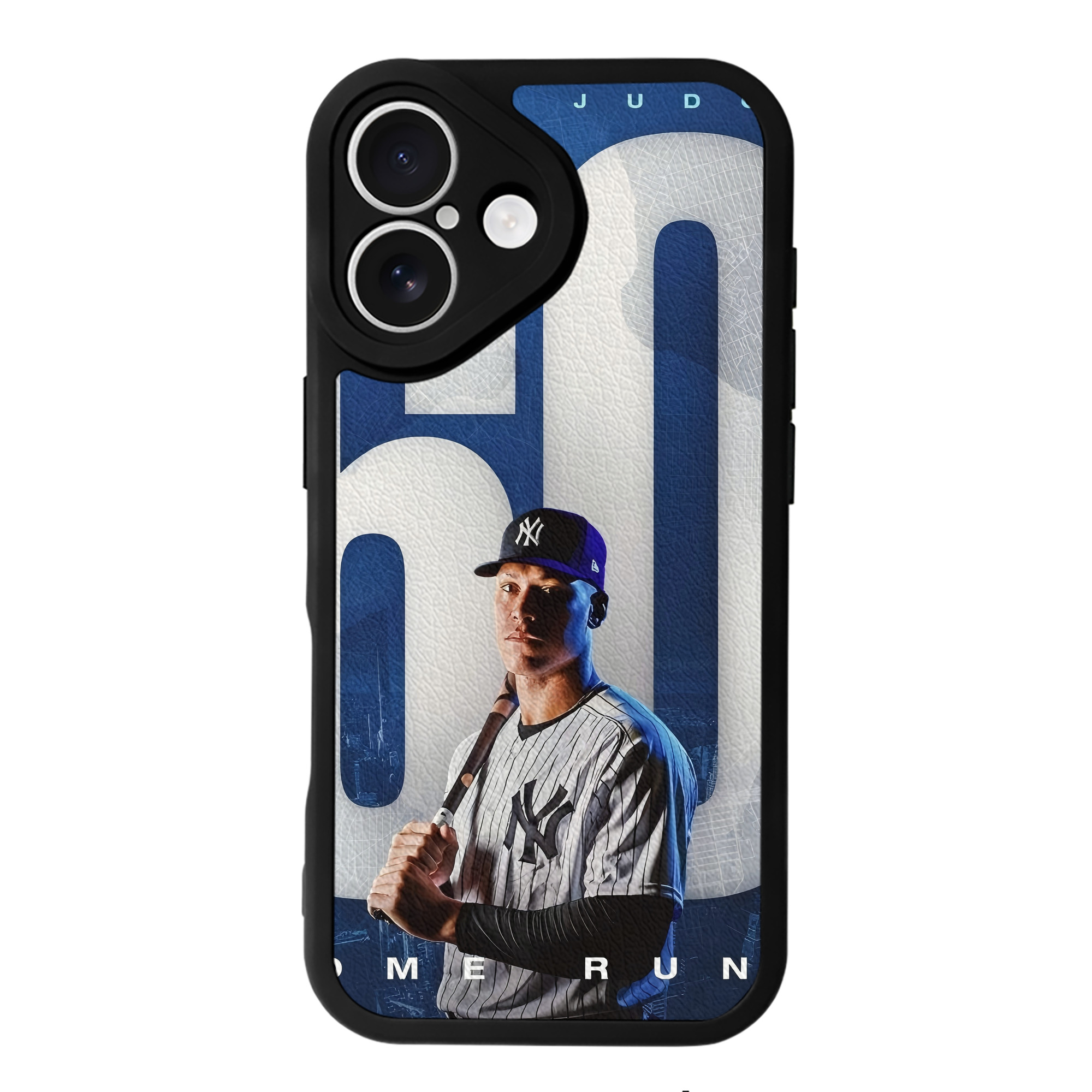 Aaron Judge 60 Home Runs IPhone 16 Silicone Leather Case – UV Print, Lambskin Texture – Perfect Fit, Wireless Charging Compatible, Scratch Resistant, Precise Cutouts – Stylish Protection For IPhone 16